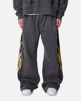 MNML Gold Foil Tribal Sweatpants Washed Black