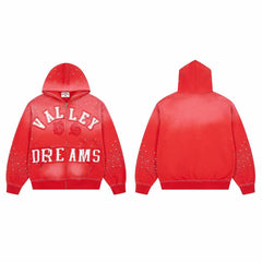 Vale Valley Dreams Rhinestone Red Hoodie