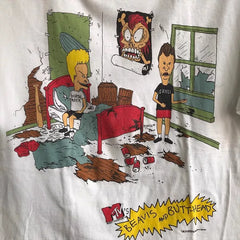 Beavis and Butshead's Flat Four and Big Head Egg Cartoon Anime Academy Style Men's and Women's Pure Cotton Short sleeved T-shirt