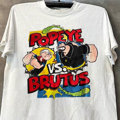 Popeye the Sailor Popeye classic manga cec American small collar short sleeved T-shirt trendy