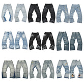 GALLERY DEPT Ink Splashing Graffiti Micro Horn Splicing Casual Loose Jeans Pants Men and Women Piercing Beggar (20)