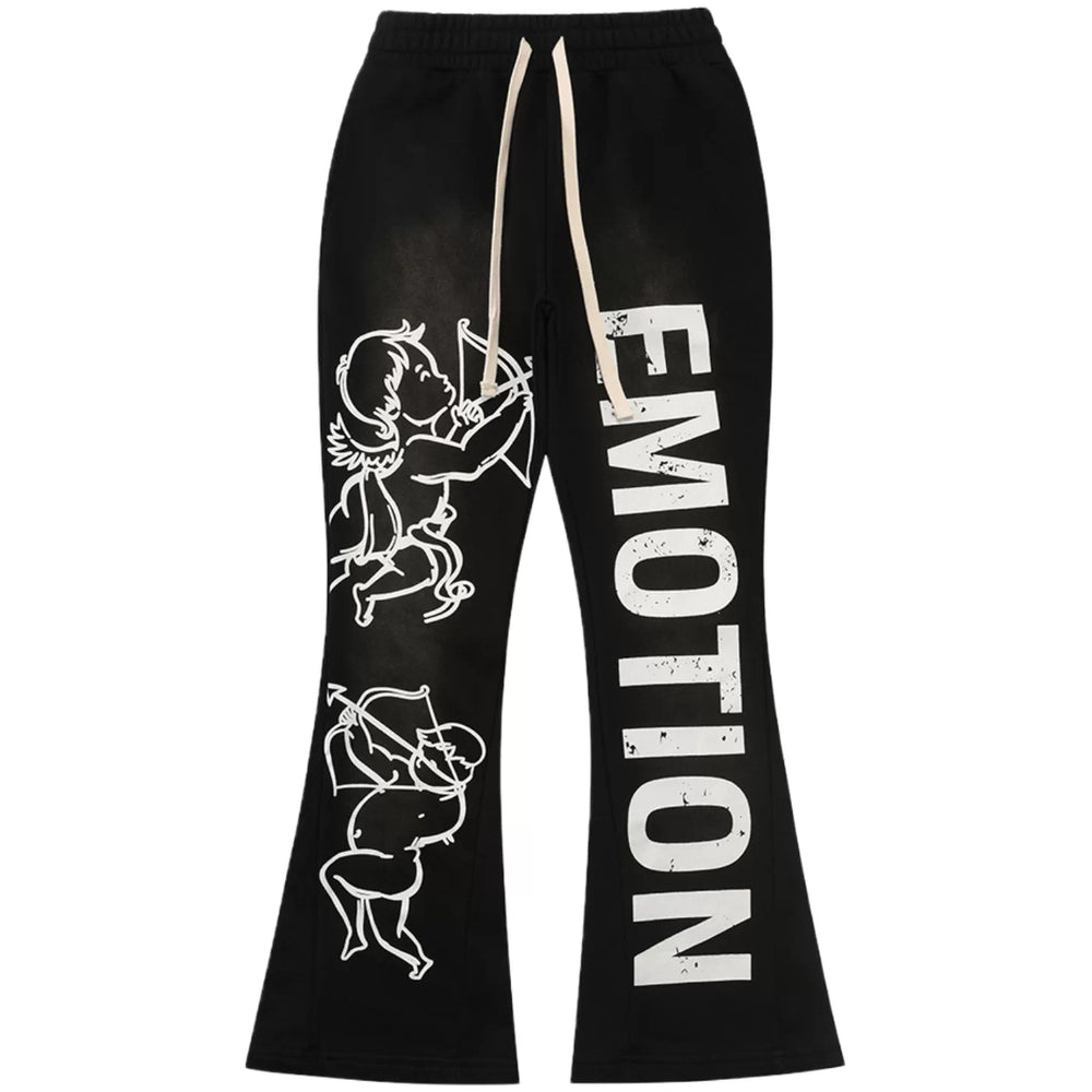 高版本Mixed Emotion小天使字母美式嘻哈微喇抽绳卫裤松紧休闲裤
