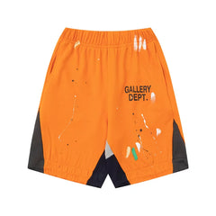 Correct version Gallery Dept FOG High Street Ink Splashing Splicing Hand Painted Graffiti Loose Shorts Men's and Women's Pants