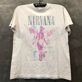 Nirvana Angel Band High Street Round Neck Short Sleeve T-shirt Vintage American Heavy Men's and Women's Top Trendy