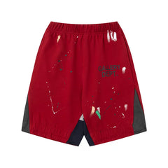 Correct version Gallery Dept FOG High Street Ink Splashing Splicing Hand Painted Graffiti Loose Shorts Men's and Women's Pants