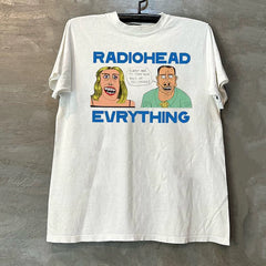 Radiohead Radio Commander European and American Street Rock BF Style Cotton Loose Short sleeved Men's and Women's Texture T-shirt Trendy