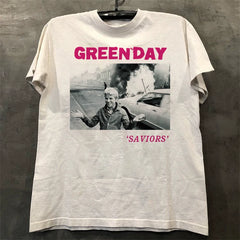Green Day anti war boy PUNK punk band trendy short sleeved rock T-shirt vintage American high street