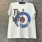 The Who Who band European and American high street rock style oversized vintage short sleeved men's and women's heavyweight cotton T-shirts