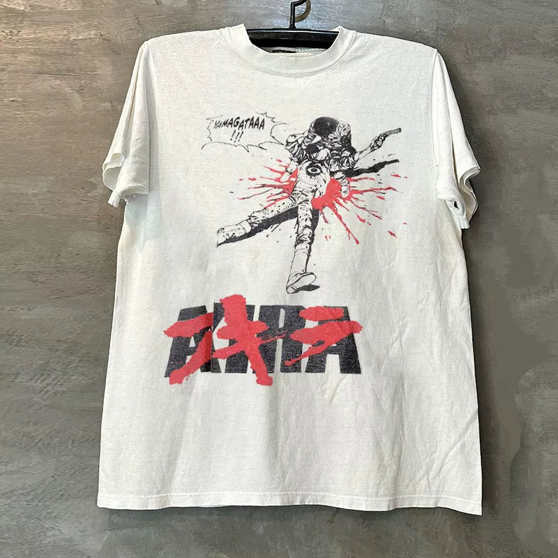 Akira AKIRA original manga short sleeved T-shirt Cityboy lazy American retro half sleeved man