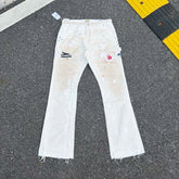 GALLERY DEPT. Dirty patchwork, splashed ink, hand-painted graffiti, washed water, worn out, damaged, micro pull casual workwear pants