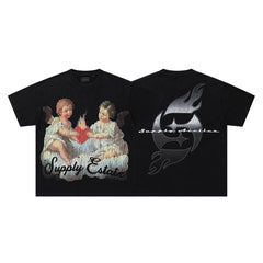 Twin Cherub Flaming Heart Tee
