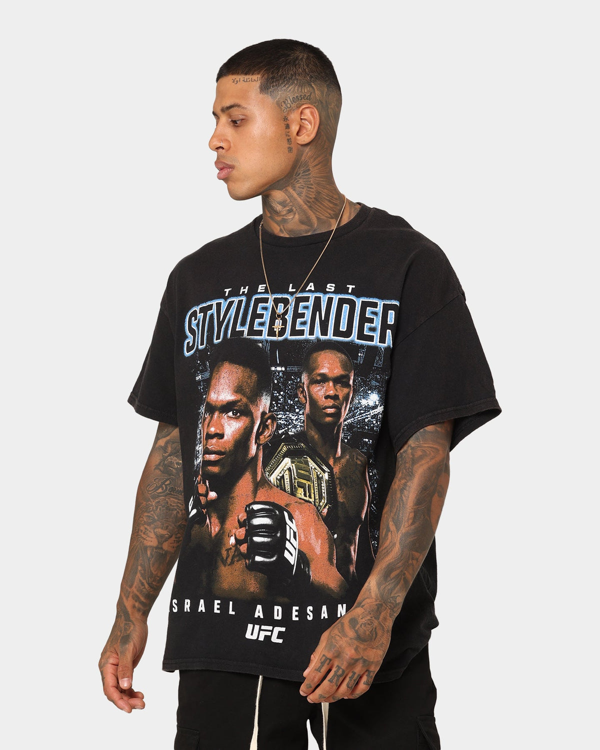 UFC By Goat Crew Israel Adesanya Stylebender Vintage T-Shirt Black Wash