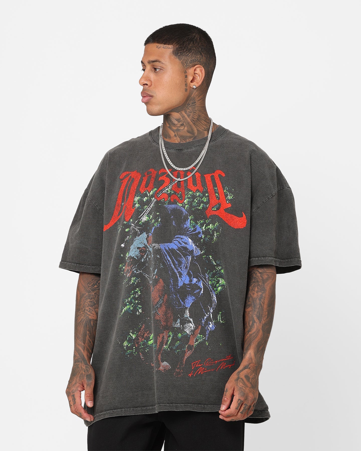 73Studio X The Lord Of The Rings Nazgul Heavyweight Vintage T-Shirt Black Wash