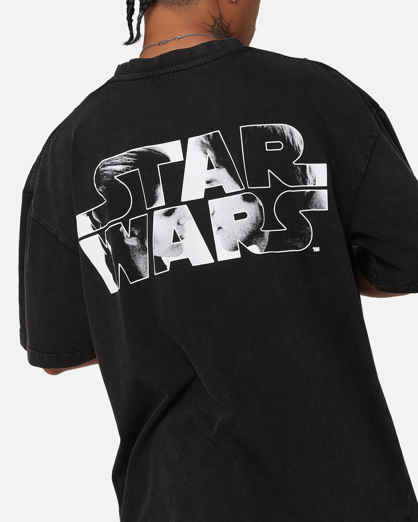 Star Wars Princess Leia Vintage T-Shirt Black Acidwash
