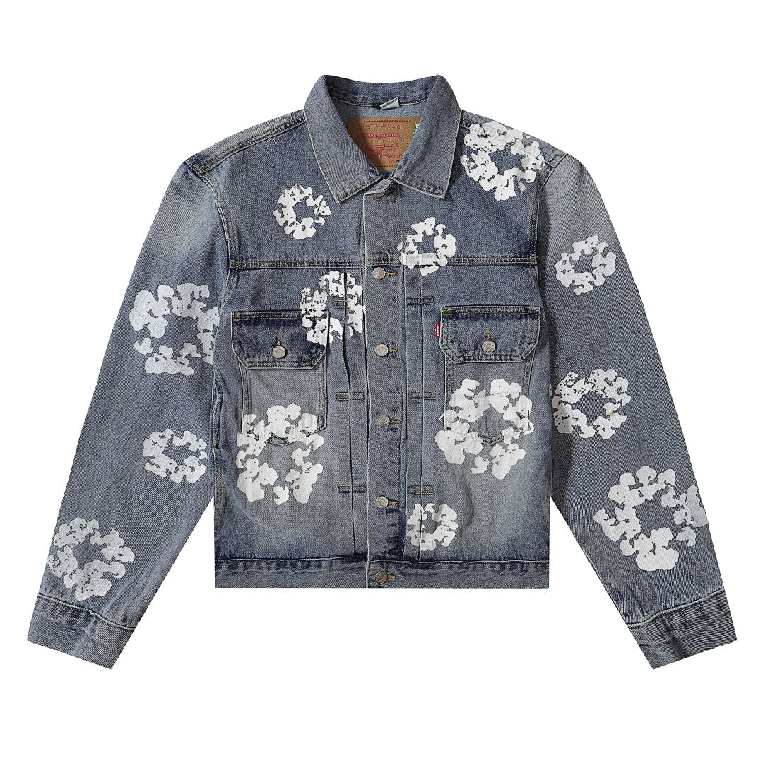 Floral Wreath Denim Jacket
