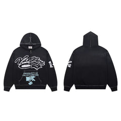 Vale Forever Valley Property Crest Black Zip-Up Hoodie