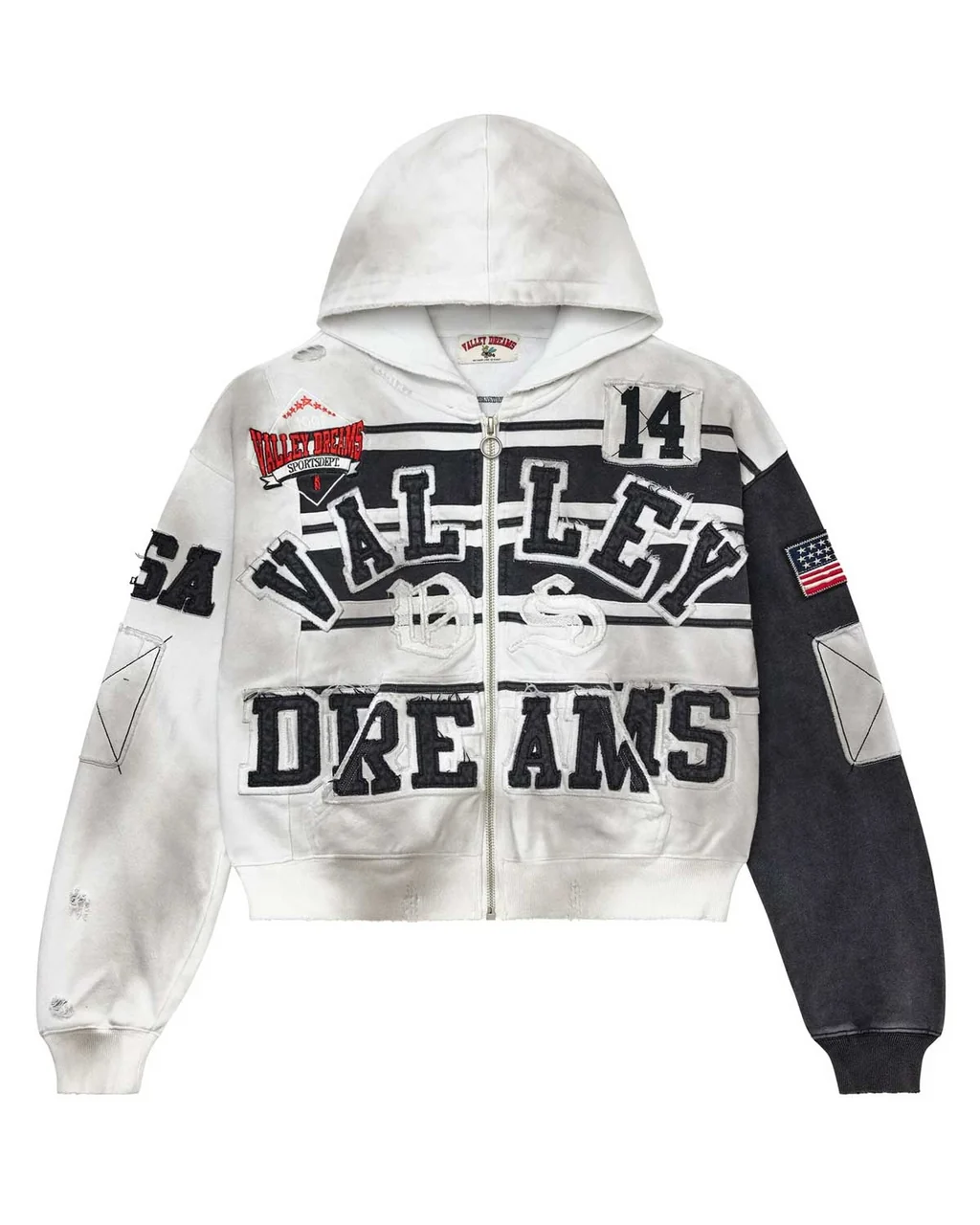 Vale Forever Collage Zip Up Hoodie Oreo