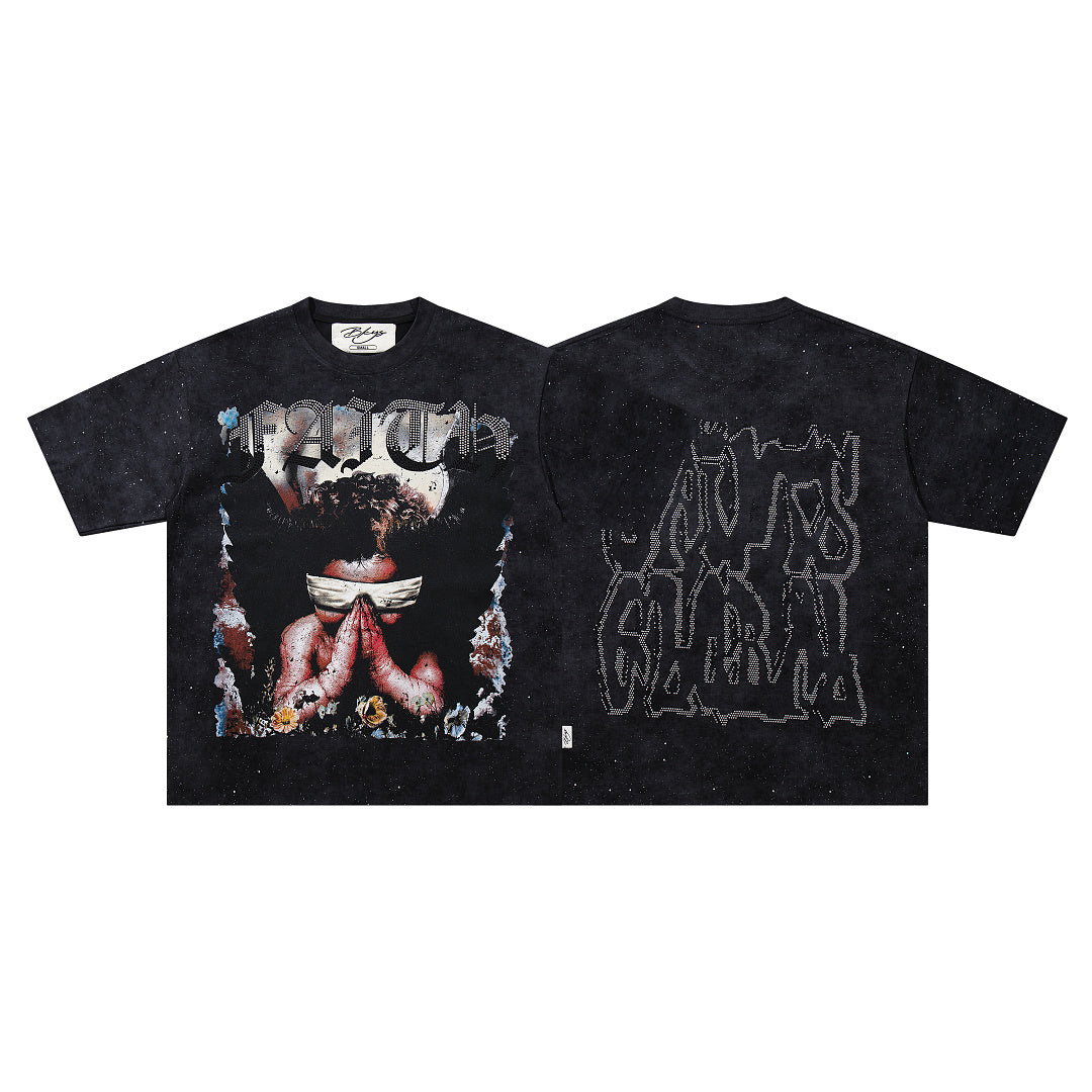 BKYS Rhinestone Graphic Oversized Tee