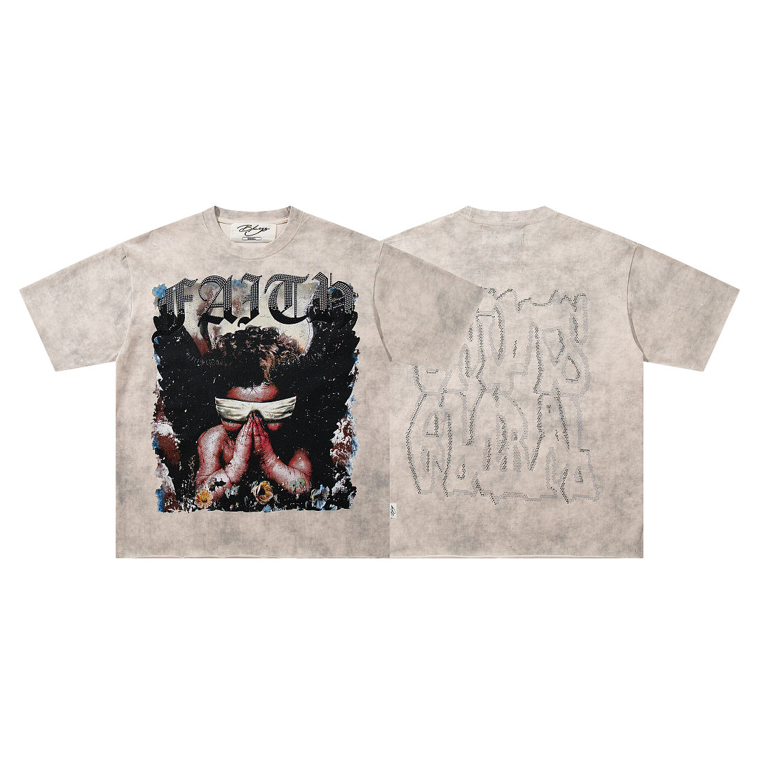 BKYS Rhinestone Graphic Oversized Tee
