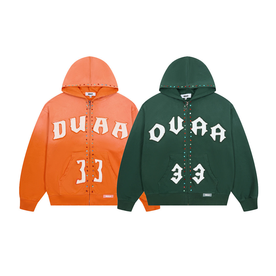 Gothic Patch Zip Hoodie