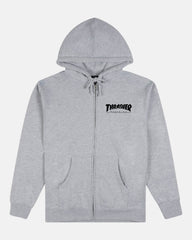 MAG LOGO - ZIP UP HOODIE - GREY