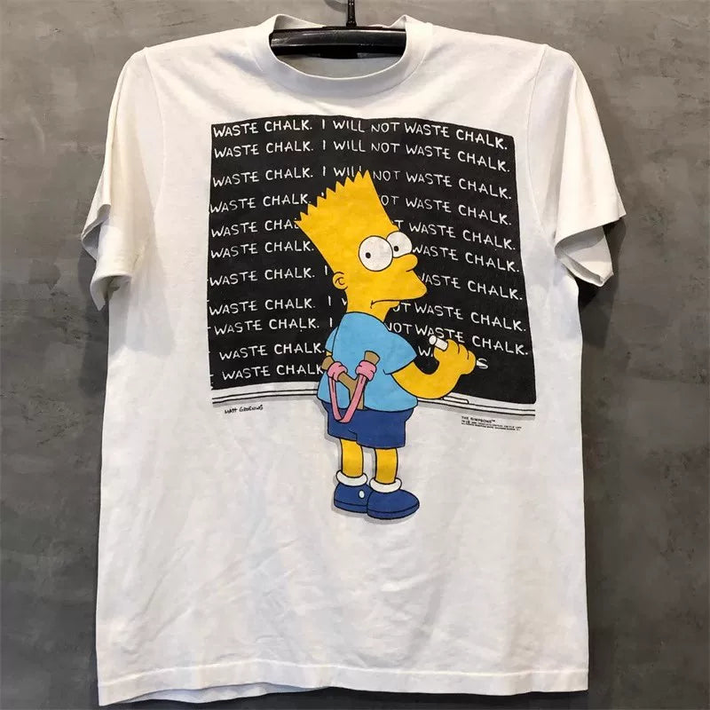 The Simpson Printed Short Sleeves Oldschool Street Style Anime Tee Shirt
