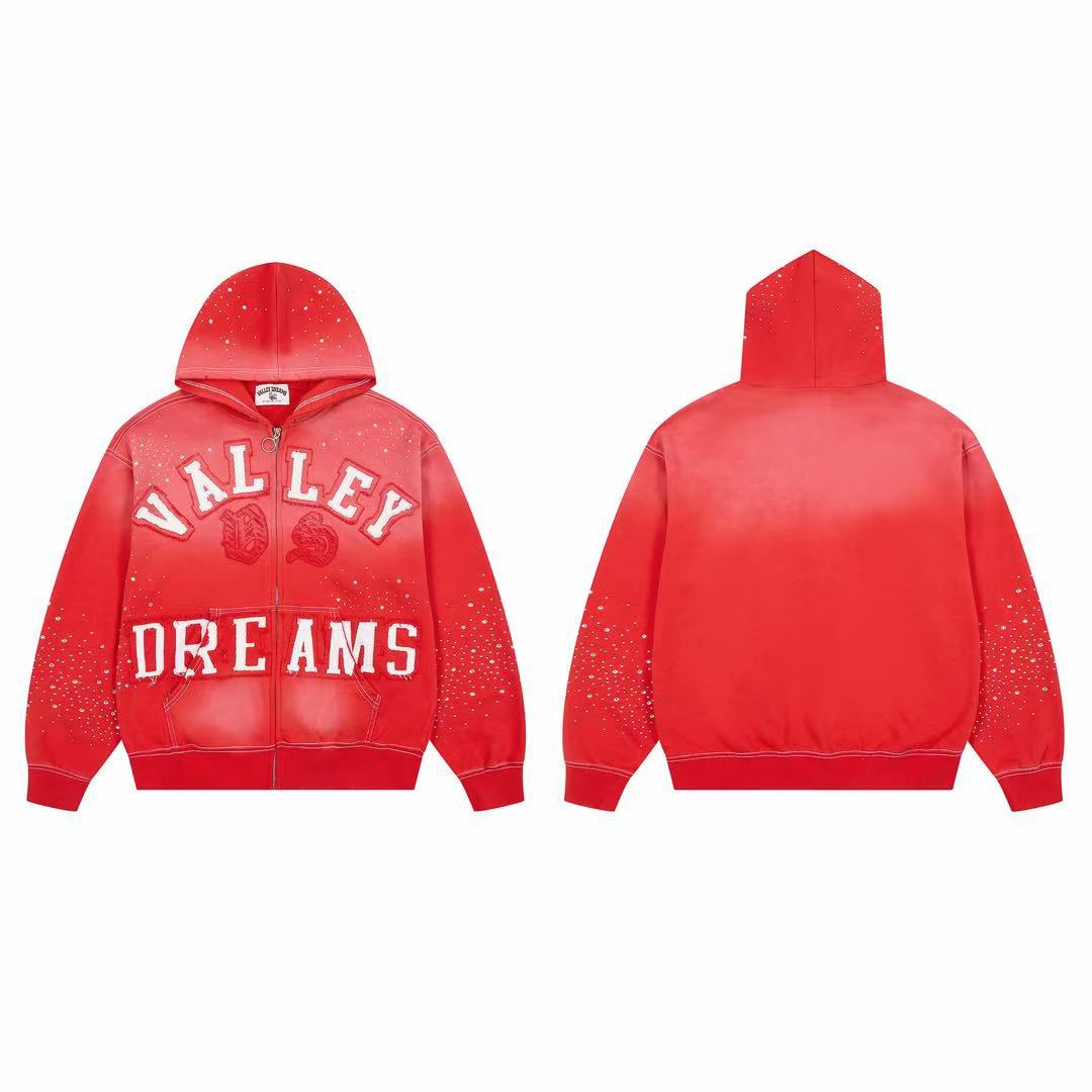 Vale Valley Dreams Rhinestone Red Hoodie