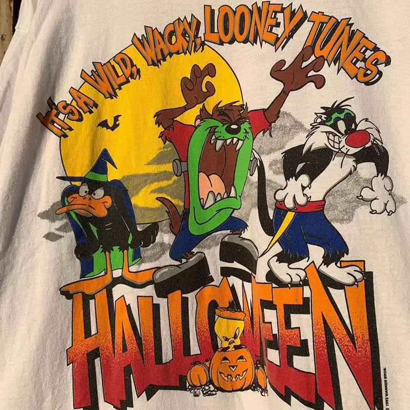 Halloween Crazy Rabbit Cartoon Digital Direct Spray Printed Short sleeved Men's and Women's T-shirts on the streets of Europe and America