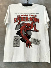 Spider Man Superhero Spider Man Oversize Academy Style Rascal Handsome Cool Men and Women Short sleeved T-shirt Cotton