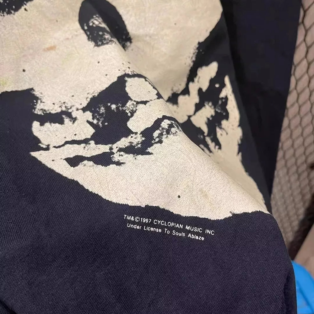 The Misfits, a band that doesn't adapt to the local environment, high street rock, punk, punk, skull, high-end short sleeved men's and women's T-shirts