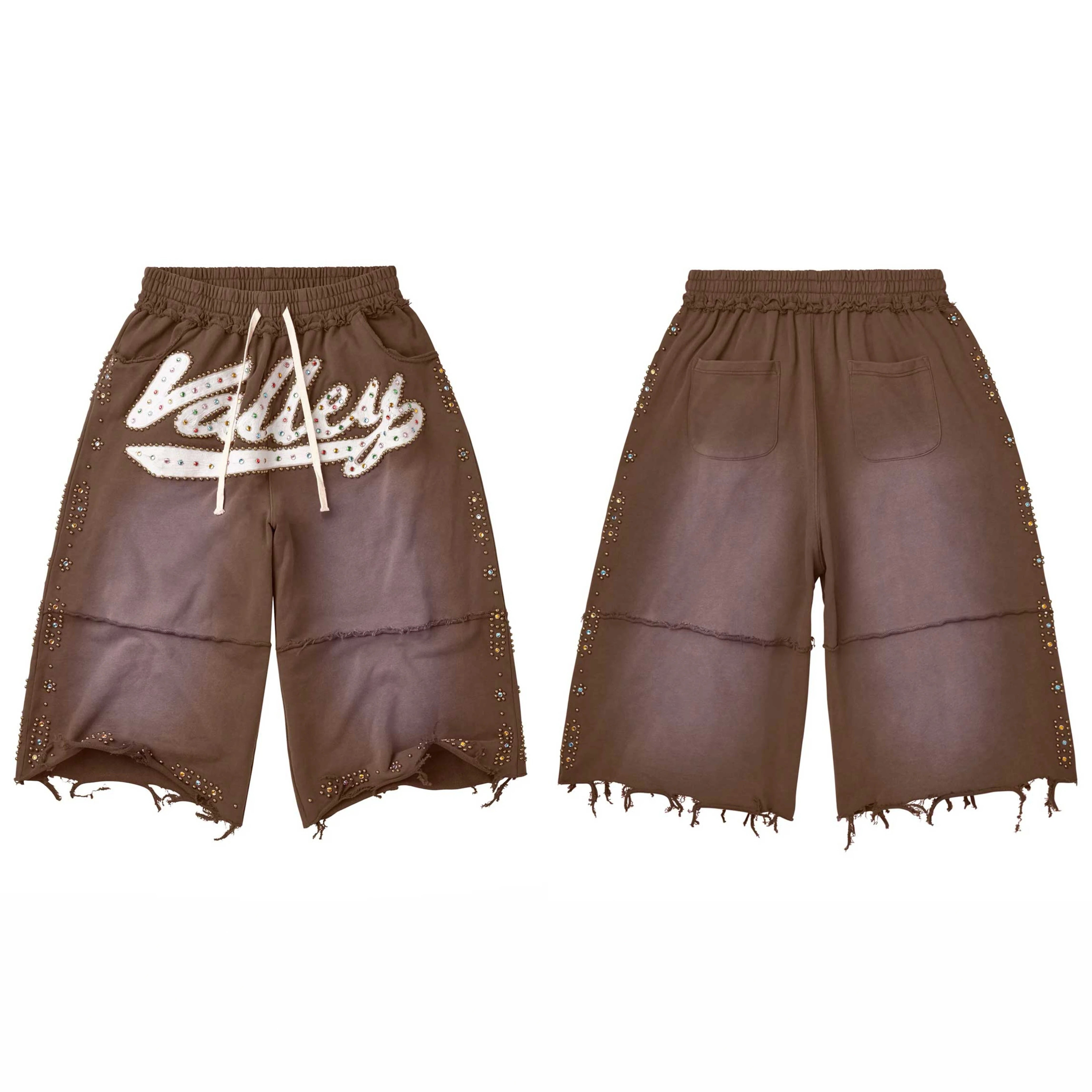 Vale Forever Skittles Shorts「烫钻字母假两件短裤」