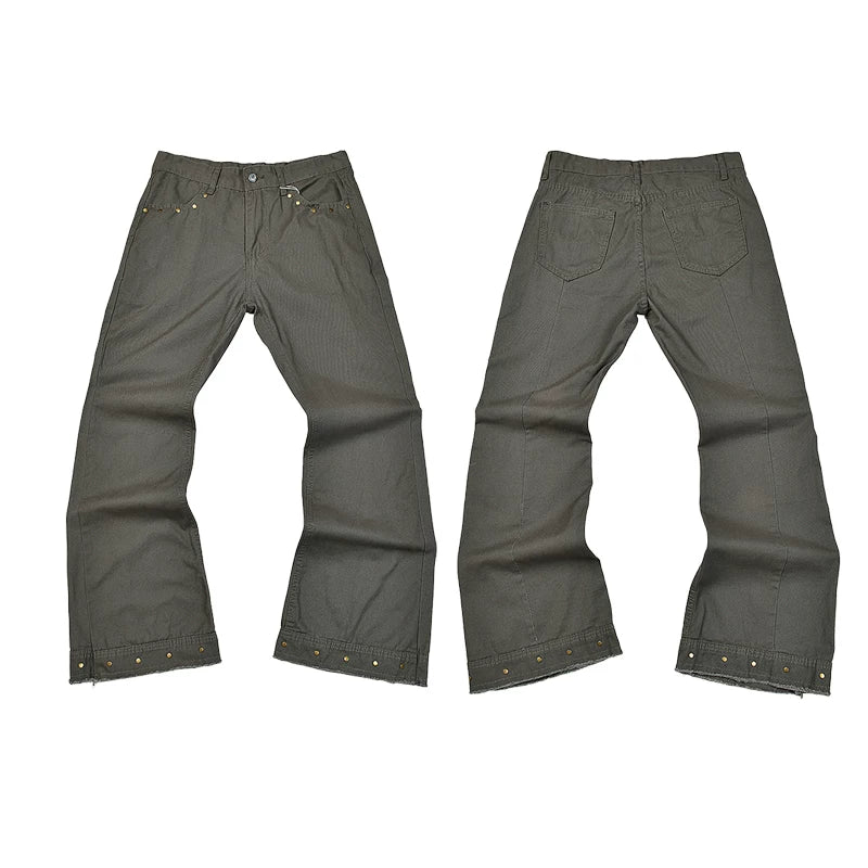 GALLERY DEPT Ink Splashing Graffiti Micro Horn Splicing Casual Loose Jeans Pants Men and Women Piercing Beggar (20)