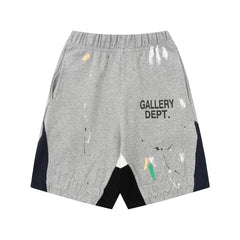 Correct version Gallery Dept FOG High Street Ink Splashing Splicing Hand Painted Graffiti Loose Shorts Men's and Women's Pants