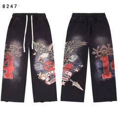 Vale Forever Valley Retro Printed High Street Trendy Casual Hoodie Pants Set (7)
