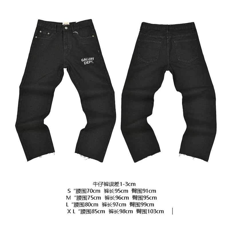 GALLERY DEPT Ink Splashing Graffiti Micro Horn Splicing Casual Loose Jeans Pants Men and Women Piercing Beggar (20)