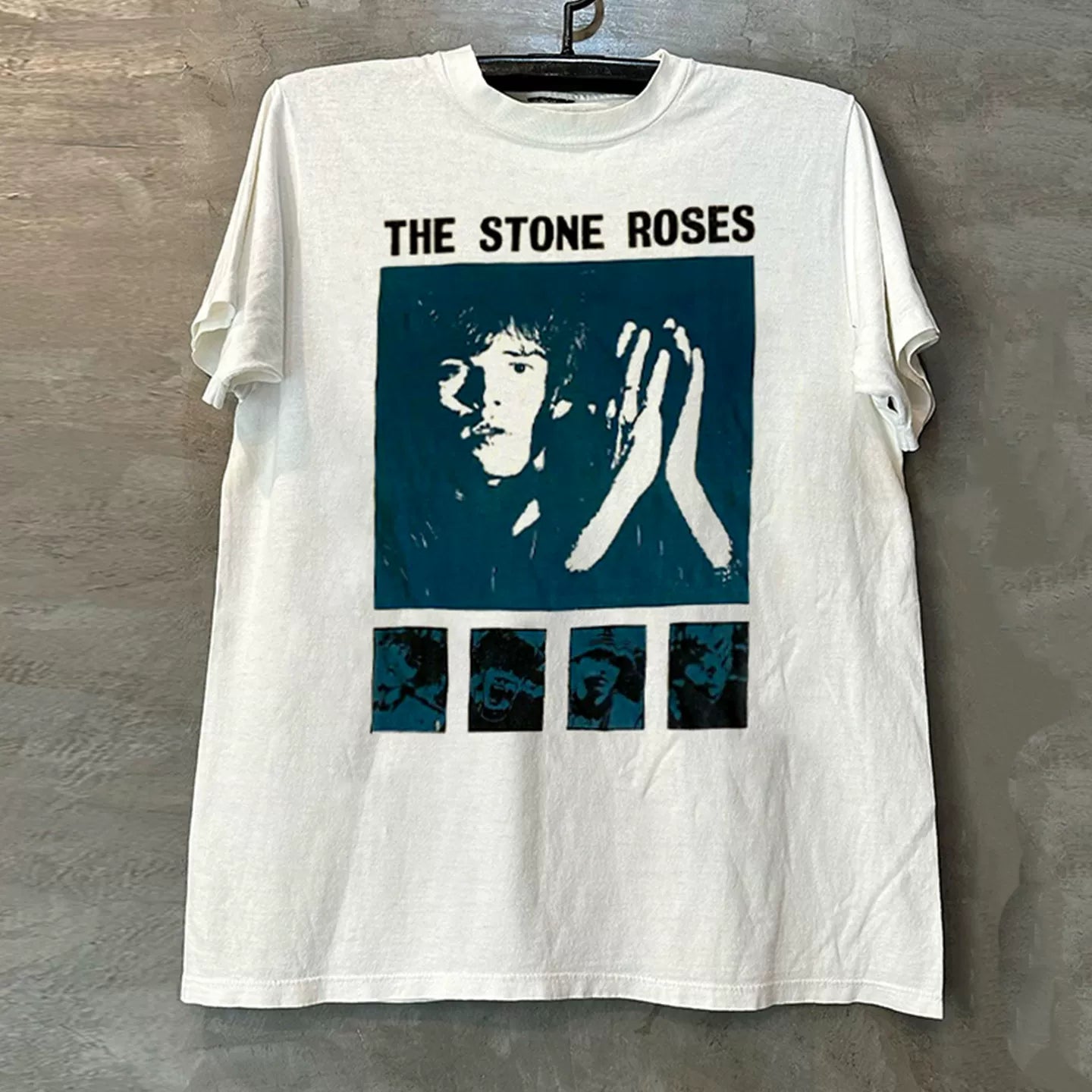 The Stone Roses Rock Band Vibe High Street Portrait Trendy Brand American Retro Short sleeved T-shirt
