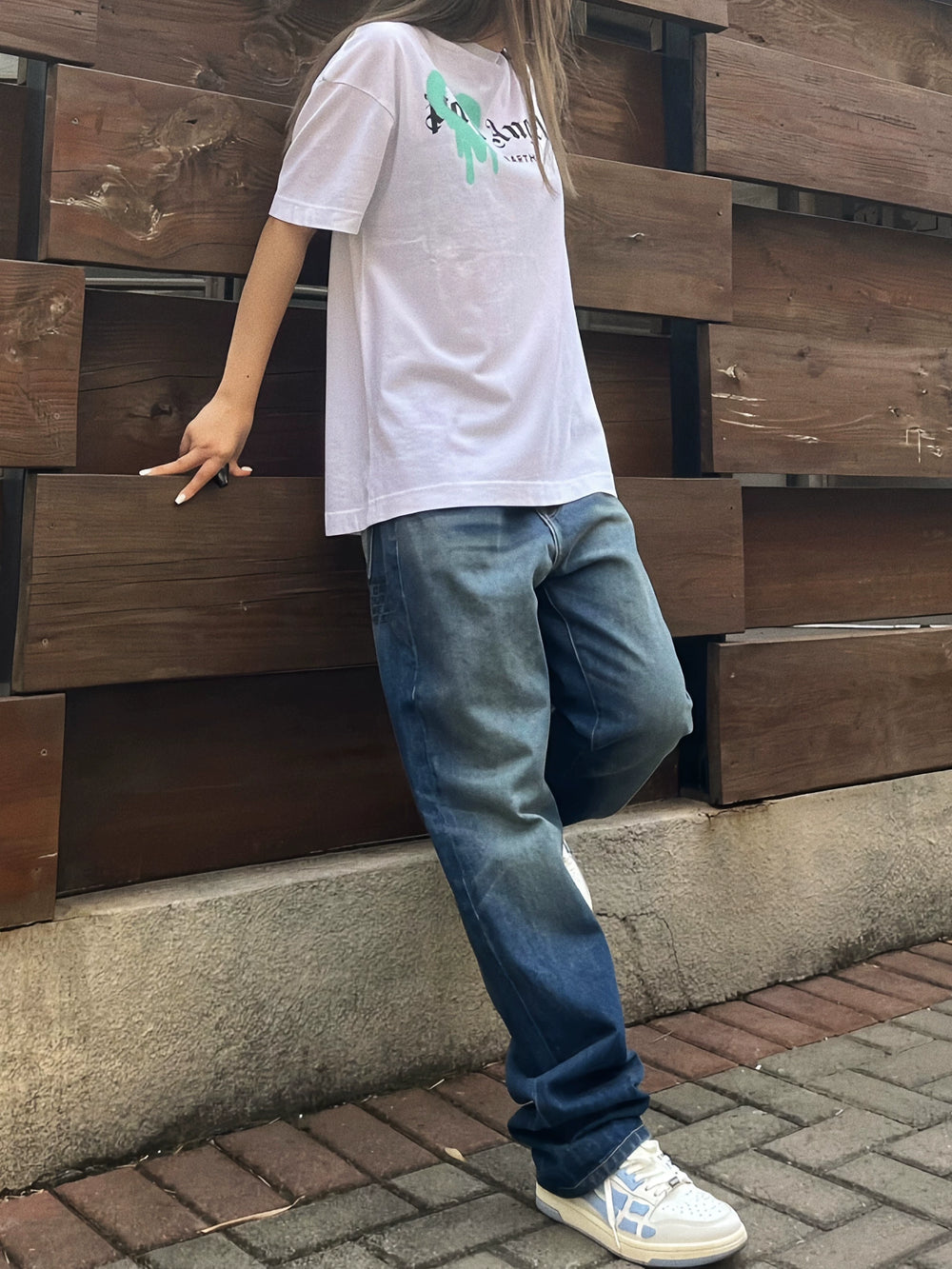 Travis Scott牛仔裤正确版藤原浩闪电联名Ts同款水洗美式嘻哈长裤