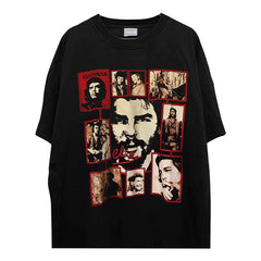 Che Guevara Digital Direct Spray Printed Short Sleeve T-shirt Hiphop American Retro Half Sleeve Trendy