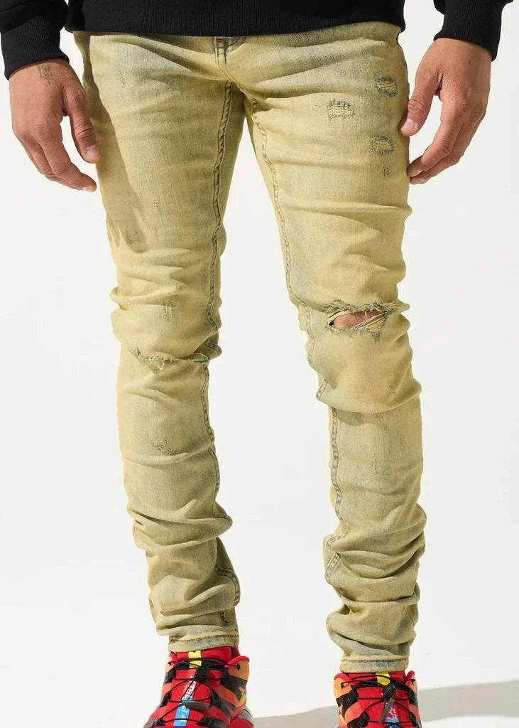 BigD ready to wear, American SEREN * * * men's stretch ripped jeans A1 K3 SE26