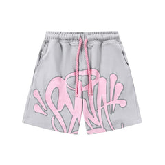 Syna World American Street Hip Hop Foam Letter Printed Drawstring Shorts Men's and Women's Casual Straight Leg Pants