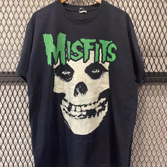 The Misfits, a band that doesn't adapt to the local environment, high street rock, punk, punk, skull, high-end short sleeved men's and women's T-shirts