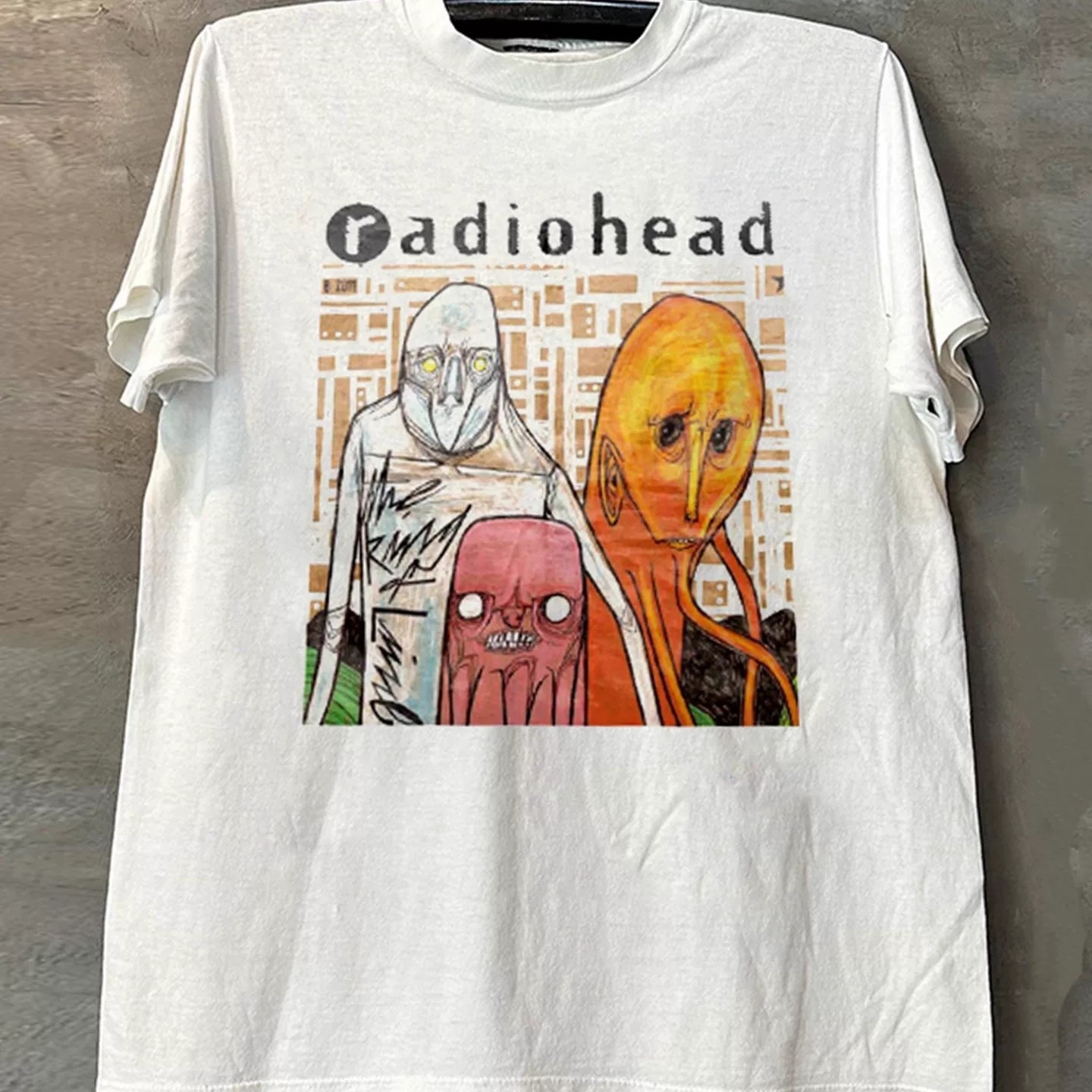 Radiohead Rock Band Trendy Brand Short Sleeve T-shirt FOG American High Street Small Collar Half Sleeve Male