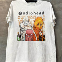 Radiohead Rock Band Trendy Brand Short Sleeve T-shirt FOG American High Street Small Collar Half Sleeve Male