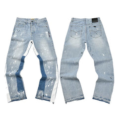 GALLERY DEPT Ink Splashing Graffiti Micro Horn Splicing Casual Loose Jeans Pants Men and Women Piercing Beggar (20)