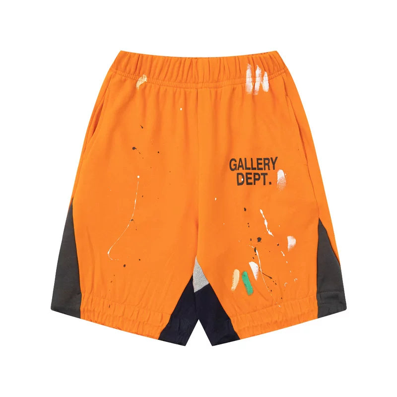 Correct version Gallery Dept FOG High Street Ink Splashing Splicing Hand Painted Graffiti Loose Shorts Men's and Women's Pants