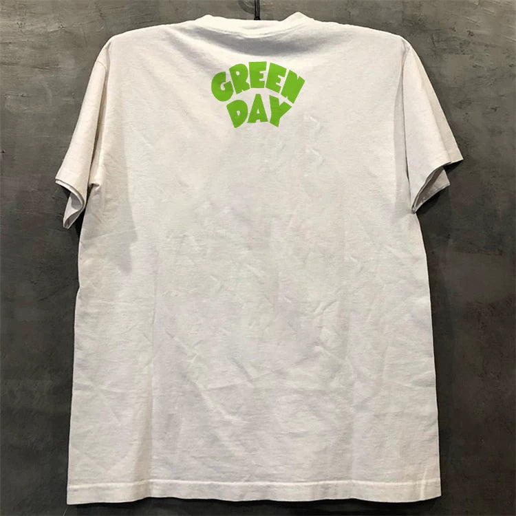 Green Day punk PUNK rock T-shirt cotton half sleeved TEE short sleeved summer heavyweight music for men and women