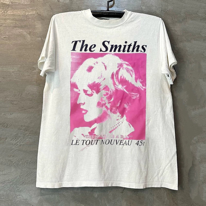 The Smiths British Smith short-sleeved T-shirt American street vintage men and women loose five-point sleeves