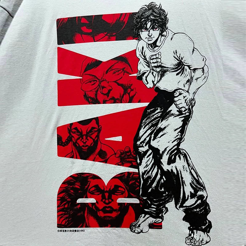 Itagaki Keisuke serialized manga Blade Teeth peripheral short sleeved T-shirt vintage vintage vintage print pure cotton half sleeve trendy