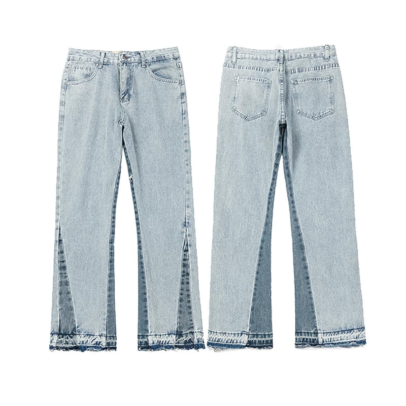 GALLERY DEPT Ink Splashing Graffiti Micro Horn Splicing Casual Loose Jeans Pants Men and Women Piercing Beggar (31)