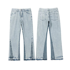 GALLERY DEPT Ink Splashing Graffiti Micro Horn Splicing Casual Loose Jeans Pants Men and Women Piercing Beggar (31)